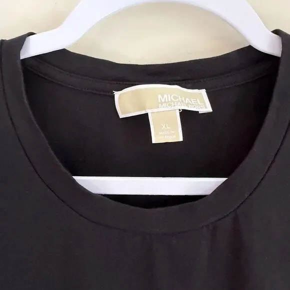 Michael Kors MK Logo Tee XL Black Zebra Graphic Organic Cotton - Picture 3 of 5